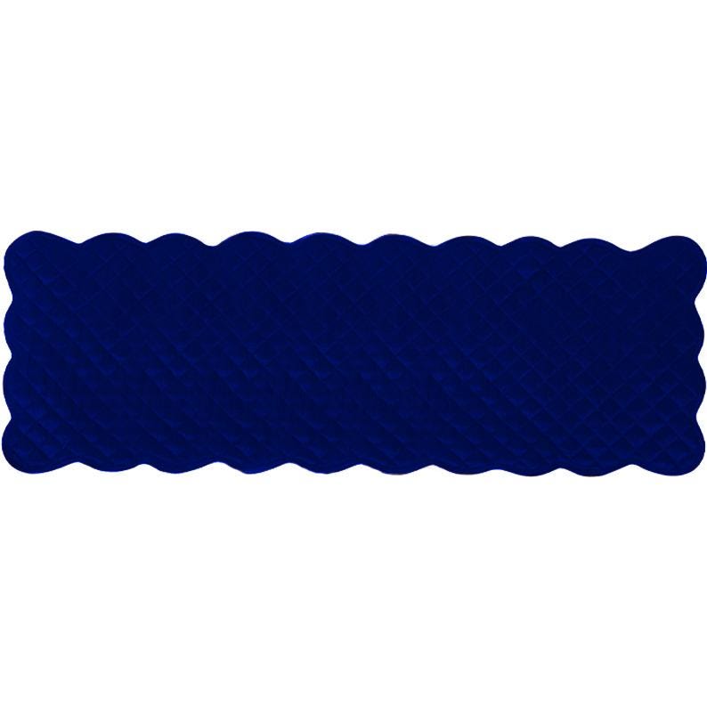 Dupioni silk royal blue quilted Table Runner & Toppers scallop border reversible double layer by Home Heart Brands(made in INDIA)