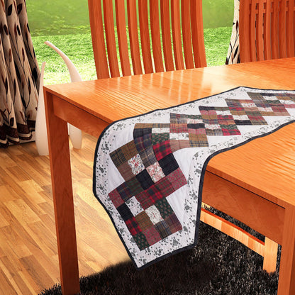 Quilted Table Runner & Toppers Patchwork country Chain link charms square calico cotton mix fabric by HOME HEART Brands(Made in India)