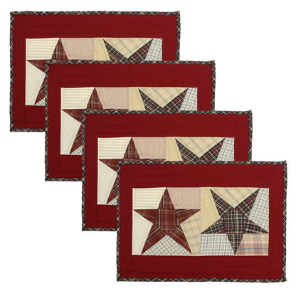 Quilted placemat & table mat patchwork rustic star country plaid by HOME HEART Brands( made in INDIA)
