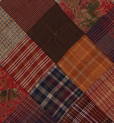 Quilted placemat & table mat patchwork autumn mix country  plaid, calico print by HOME HEART Brands( made in INDIA)