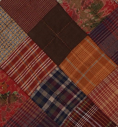 Quilted placemat & table mat patchwork autumn mix country plaid, calico print by HOME HEART Brands( made in INDIA)