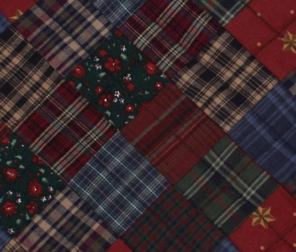 Quilted placemat & table mat patchwork winter mix country plaid, calico print by HOME HEART Brands( made in INDIA)