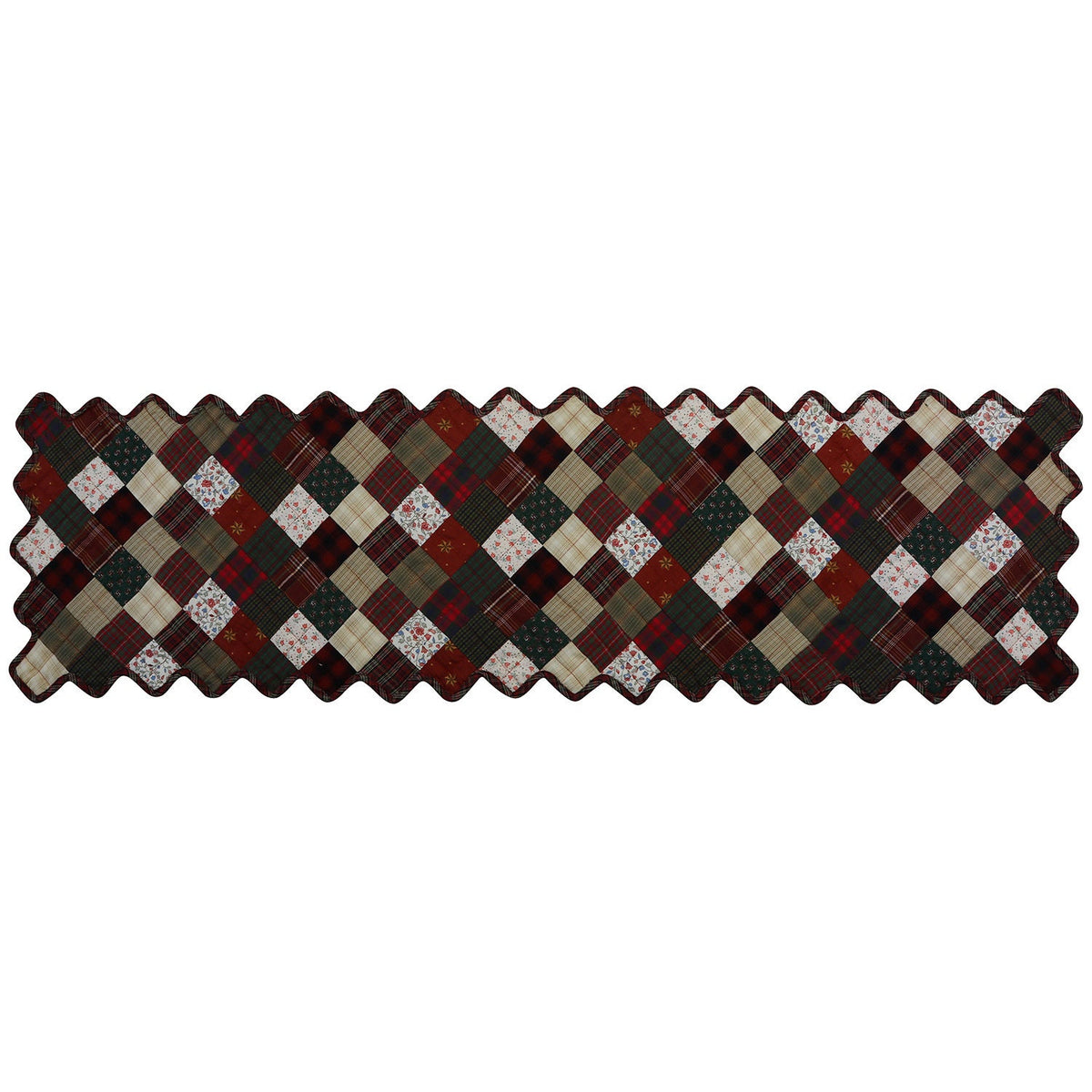 Quilted patchwork Table Runner & Toppers patchwork Mix country plaid, calico print by HOME HEART Brands( made in INDIA)