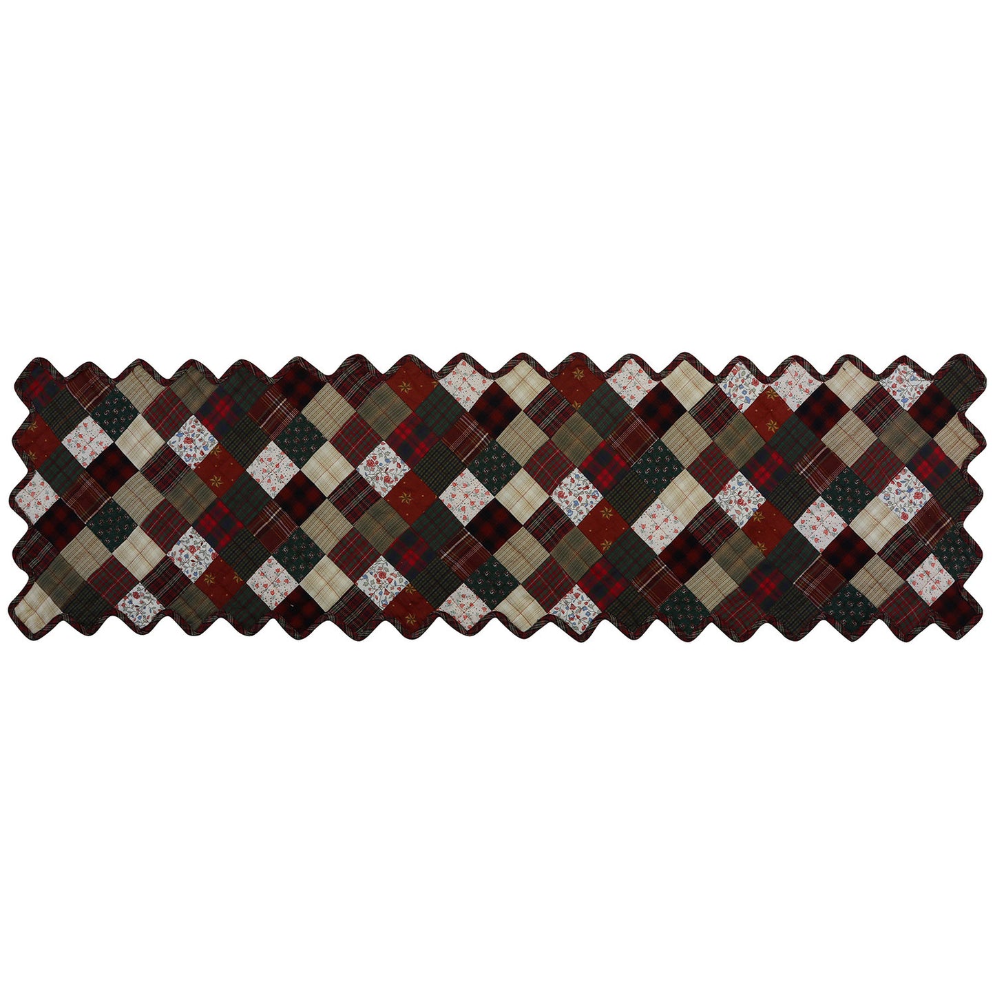 Quilted patchwork Table Runner & Toppers patchwork Mix country  plaid, calico print by HOME HEART Brands( made in INDIA)