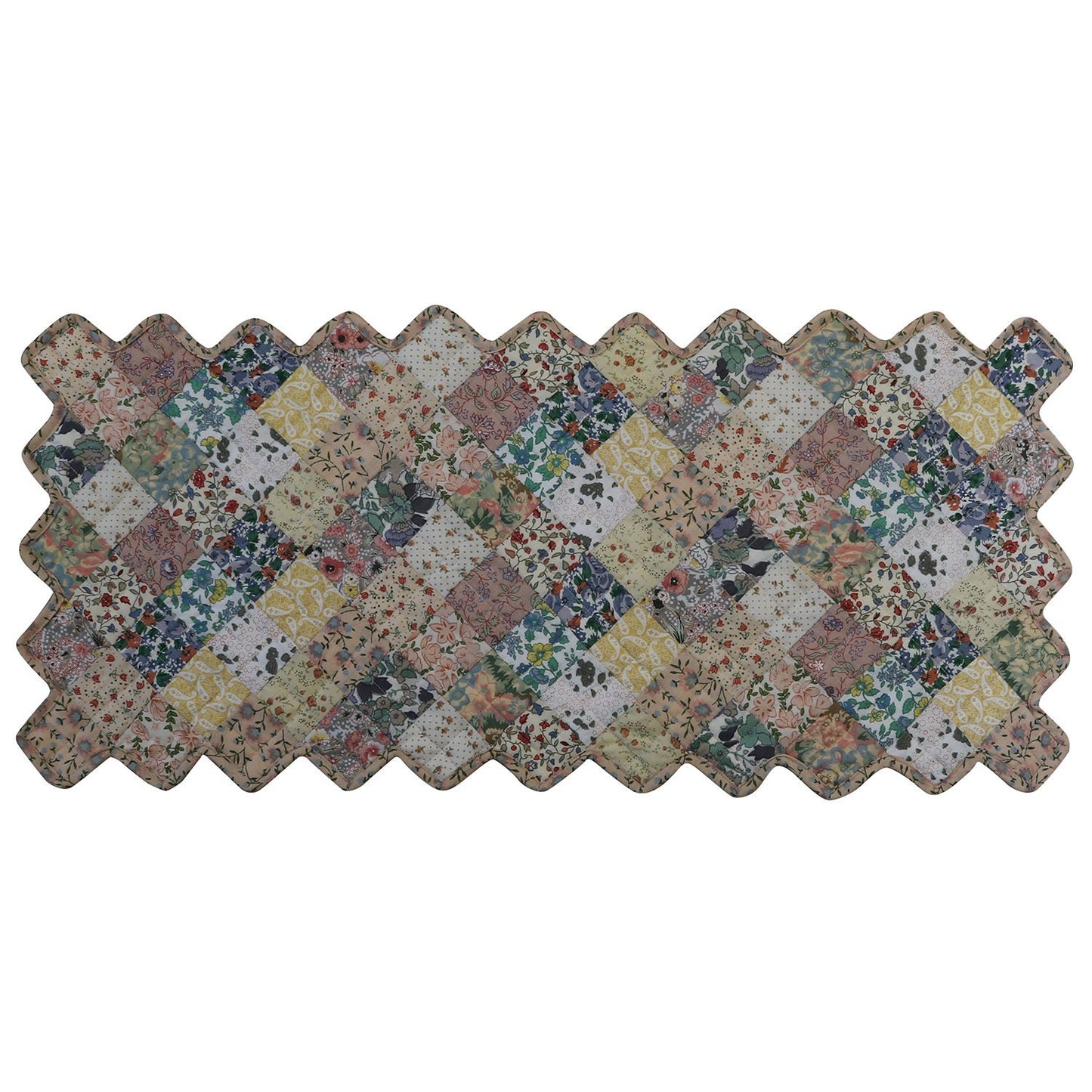 Table runner quilted patchwork Table Runner & Toppers Calico Country Floral by HOME HEART Brands(made in INDIA)