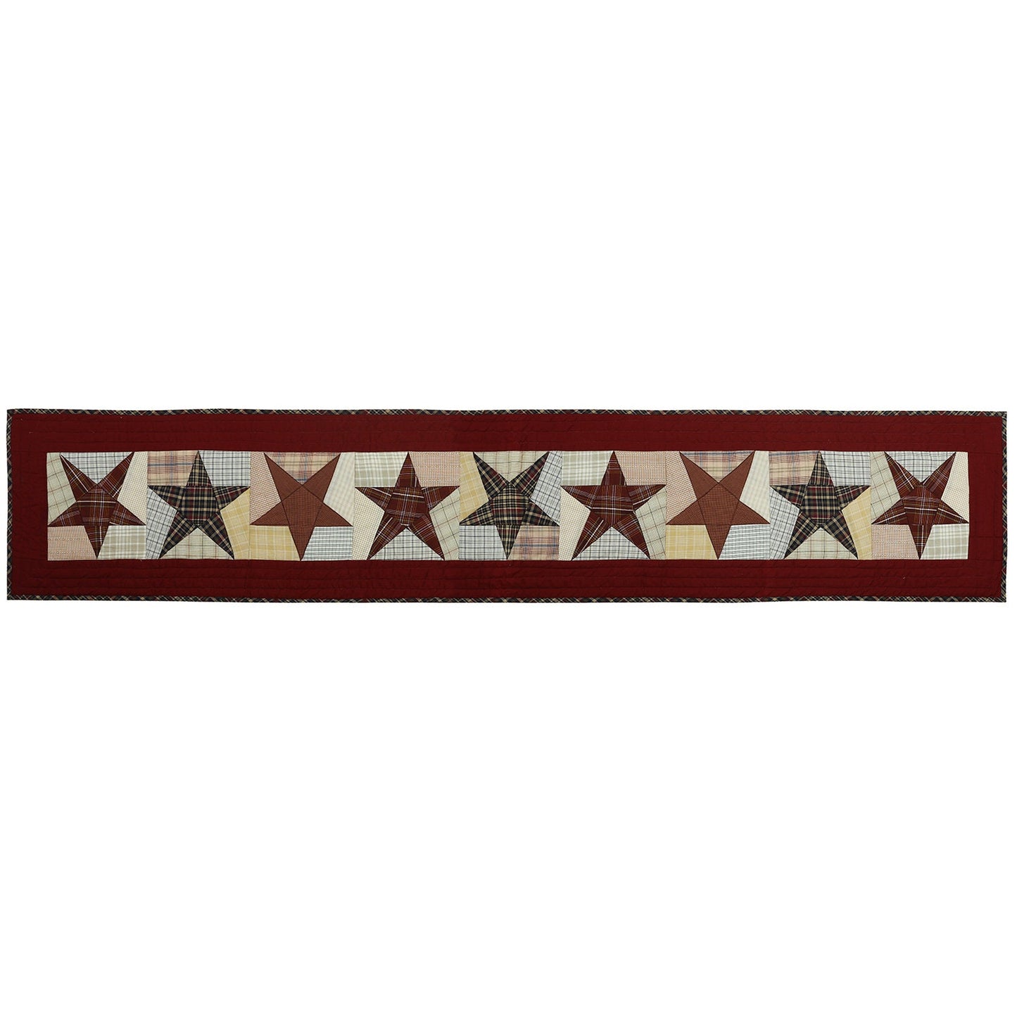 Quilted Table Runner & Toppers patchwork colonial country star primitive plaid by HOME HEART Brands( made in INDIA)