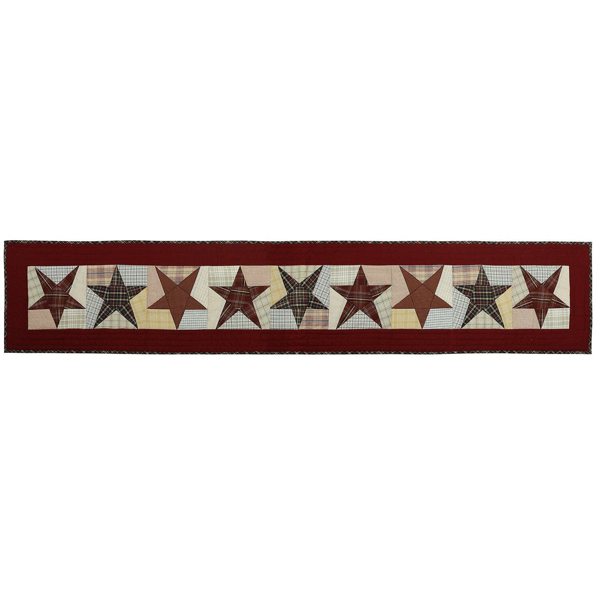 Quilted Table Runner & Toppers patchwork colonial country star primitive plaid by HOME HEART Brands( made in INDIA)