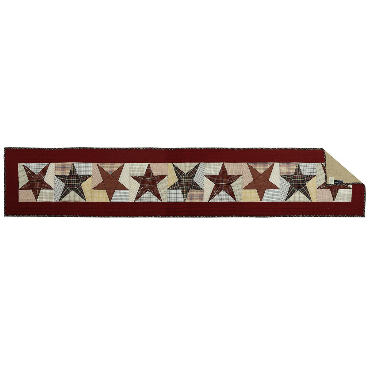 Quilted Table Runner & Toppers patchwork colonial country star primitive plaid by HOME HEART Brands( made in INDIA)