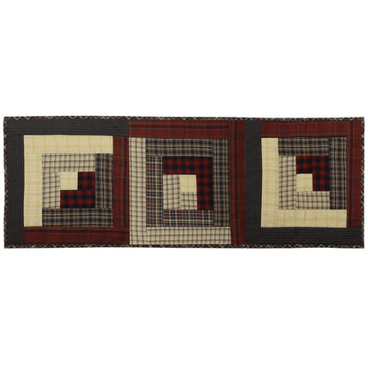 Quilted Table Runner & Toppers patchwork colonial country log cabin primitive plaid by HOME HEART Brands( made in INDIA)