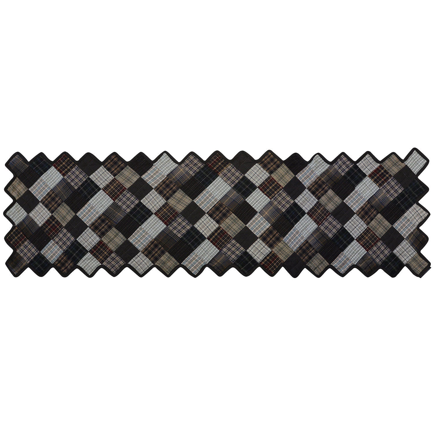 Quilted Table Runner & Toppers Patchwork country fashion Farm Mix plaid by HOME HEART Brands(Made in India)