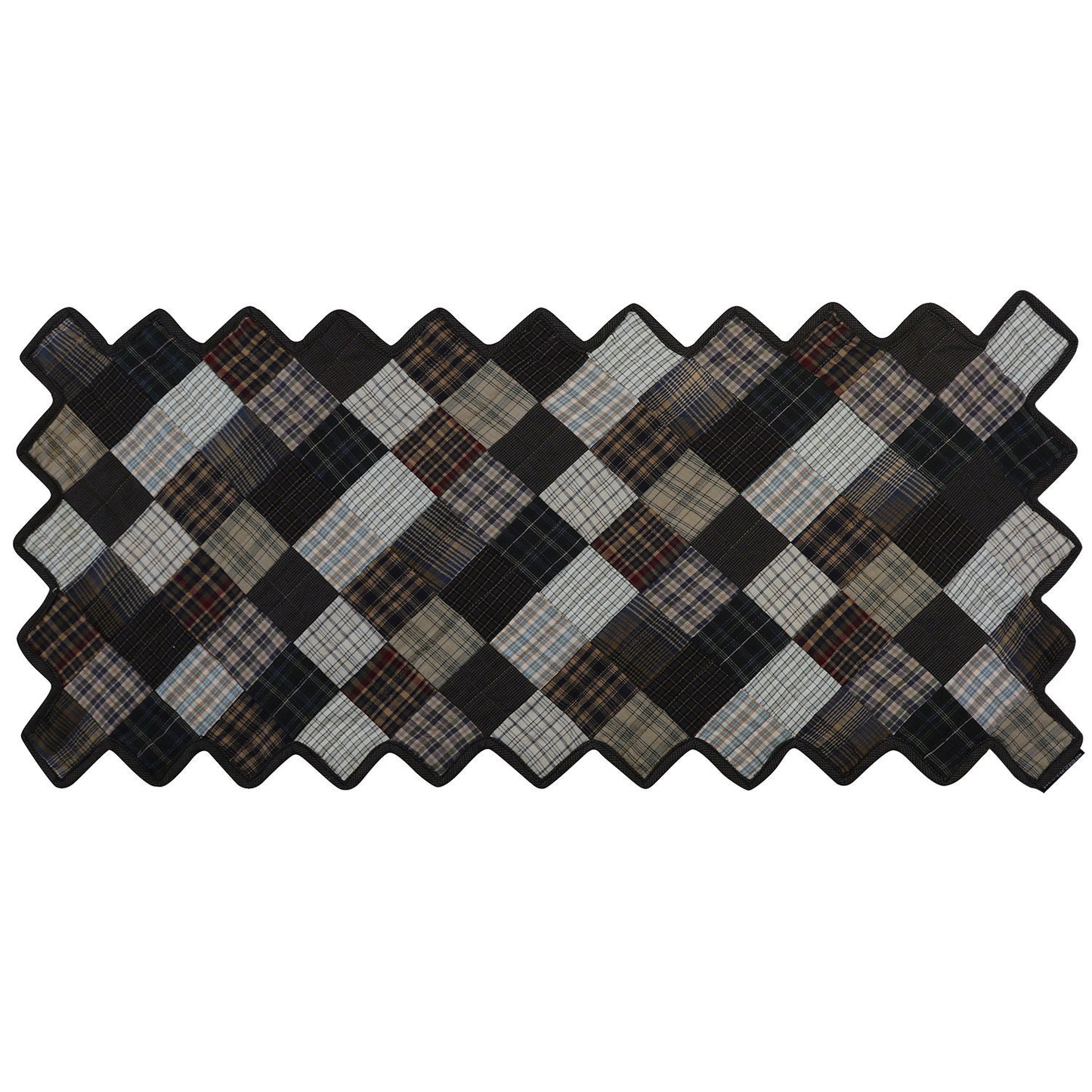 Quilted Table Runner & Toppers Patchwork country fashion Farm Mix plaid by HOME HEART Brands(Made in India)