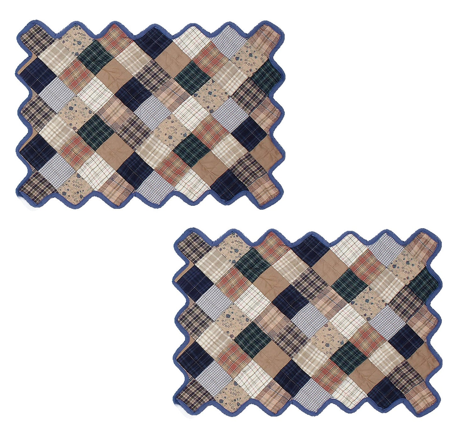 Quilted placemat table mat Patchwork 14"X19" Country Fashion summer mix  by HOME HEART Brands (made in INDIA)