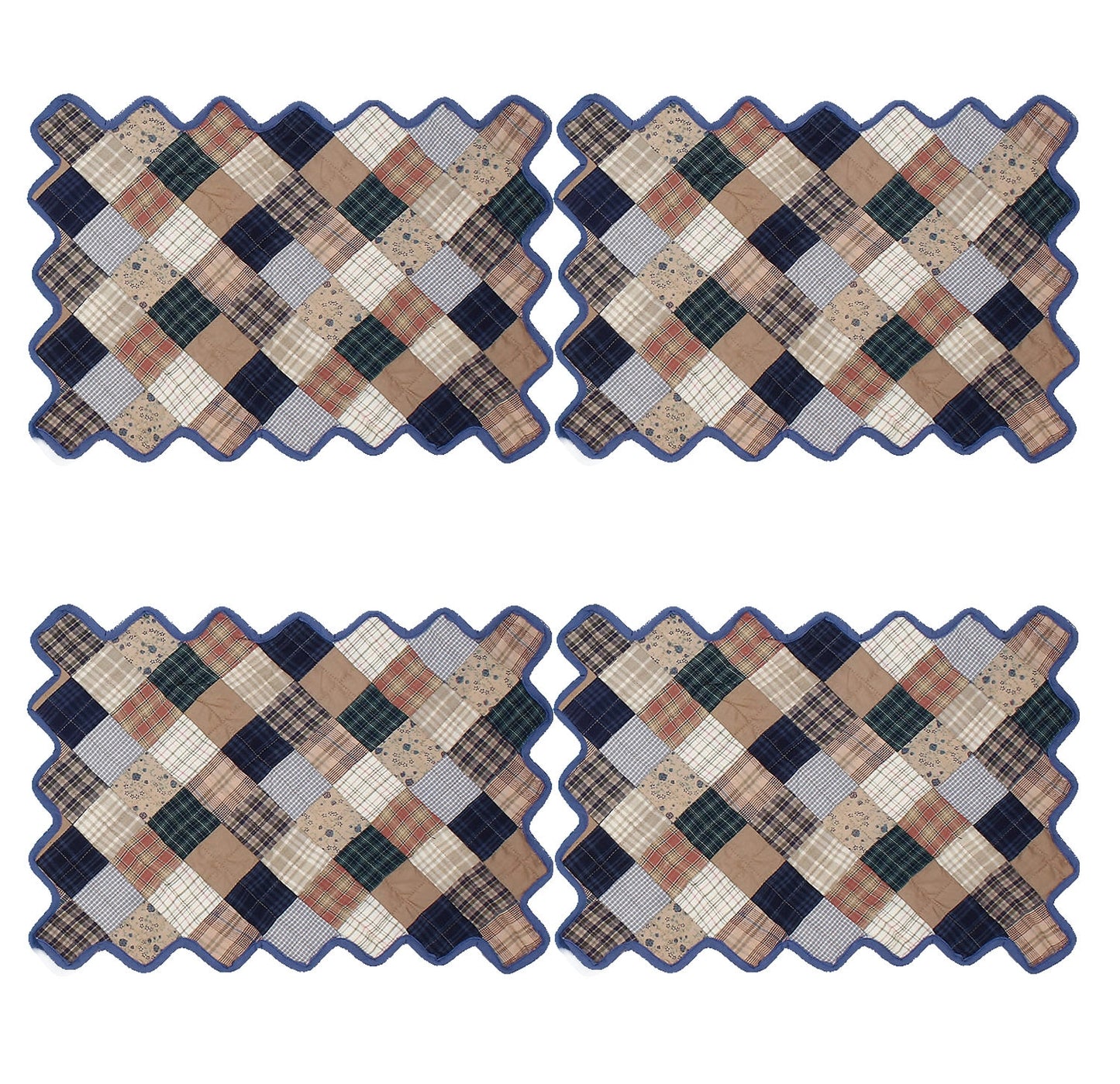 Quilted placemat table mat Patchwork 14"X19" Country Fashion summer mix  by HOME HEART Brands (made in INDIA)