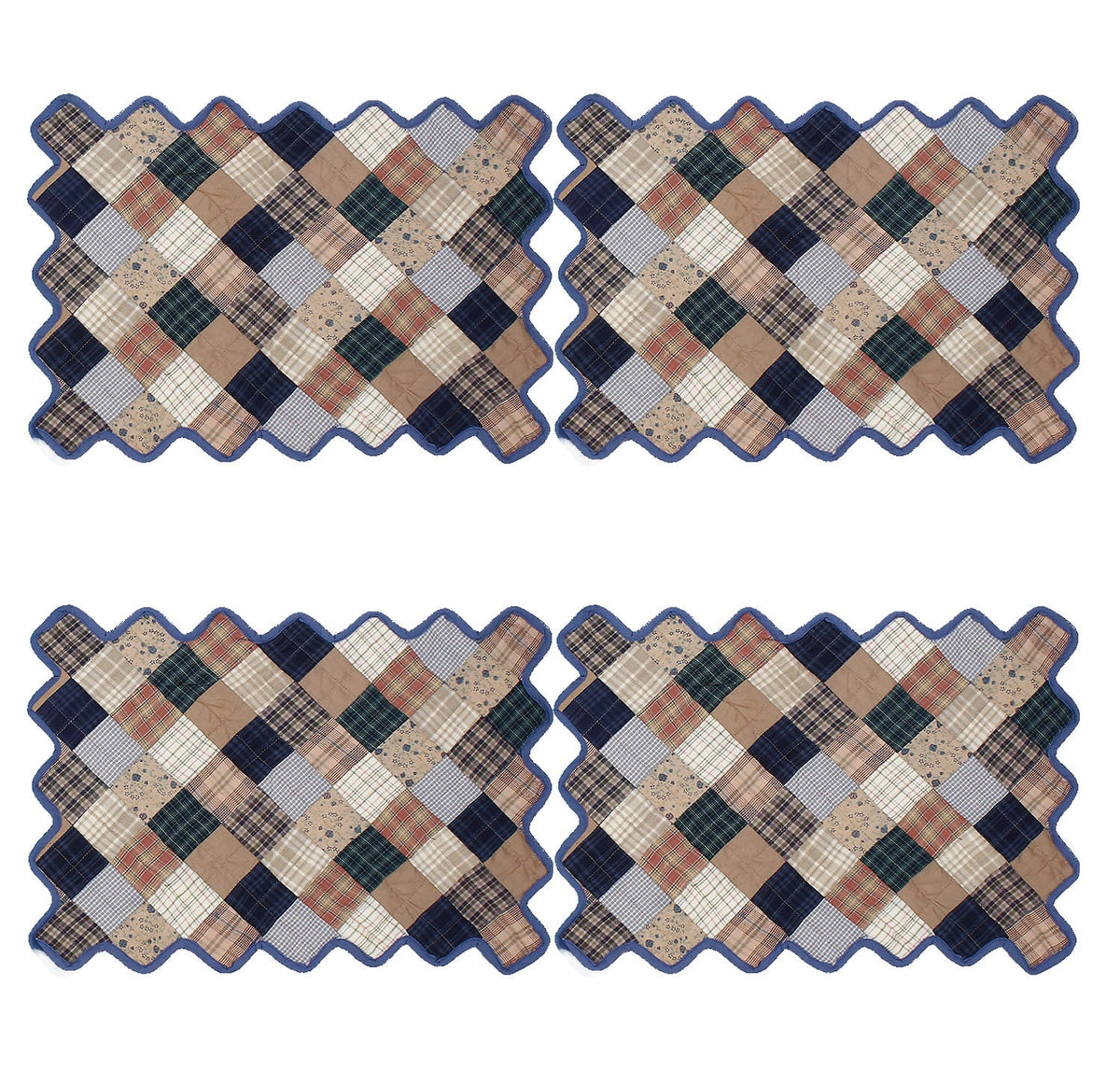 Quilted placemat table mat Patchwork 14"X19" Country Fashion summer mix by HOME HEART Brands (made in INDIA)