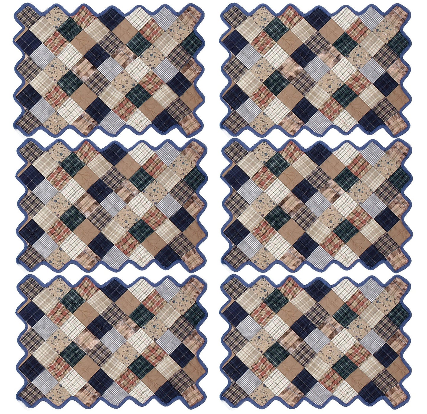Quilted placemat table mat Patchwork 14"X19" Country Fashion summer mix  by HOME HEART Brands (made in INDIA)