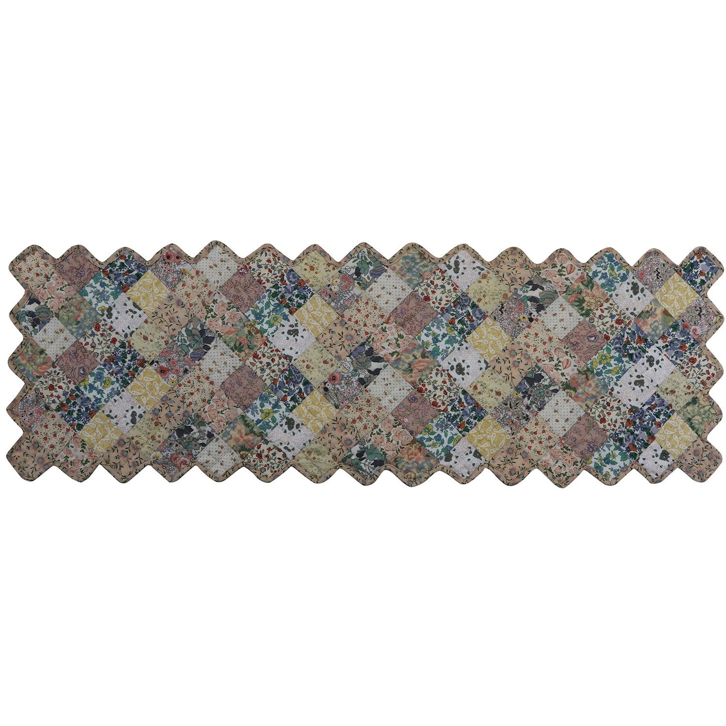 Table runner quilted patchwork Table Runner & Toppers Calico Country Floral by HOME HEART Brands(made in INDIA)