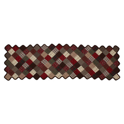 Quilted Table Runner & Toppers country plaid print mix Patchwork by HOME HEART Brands(Made in India)