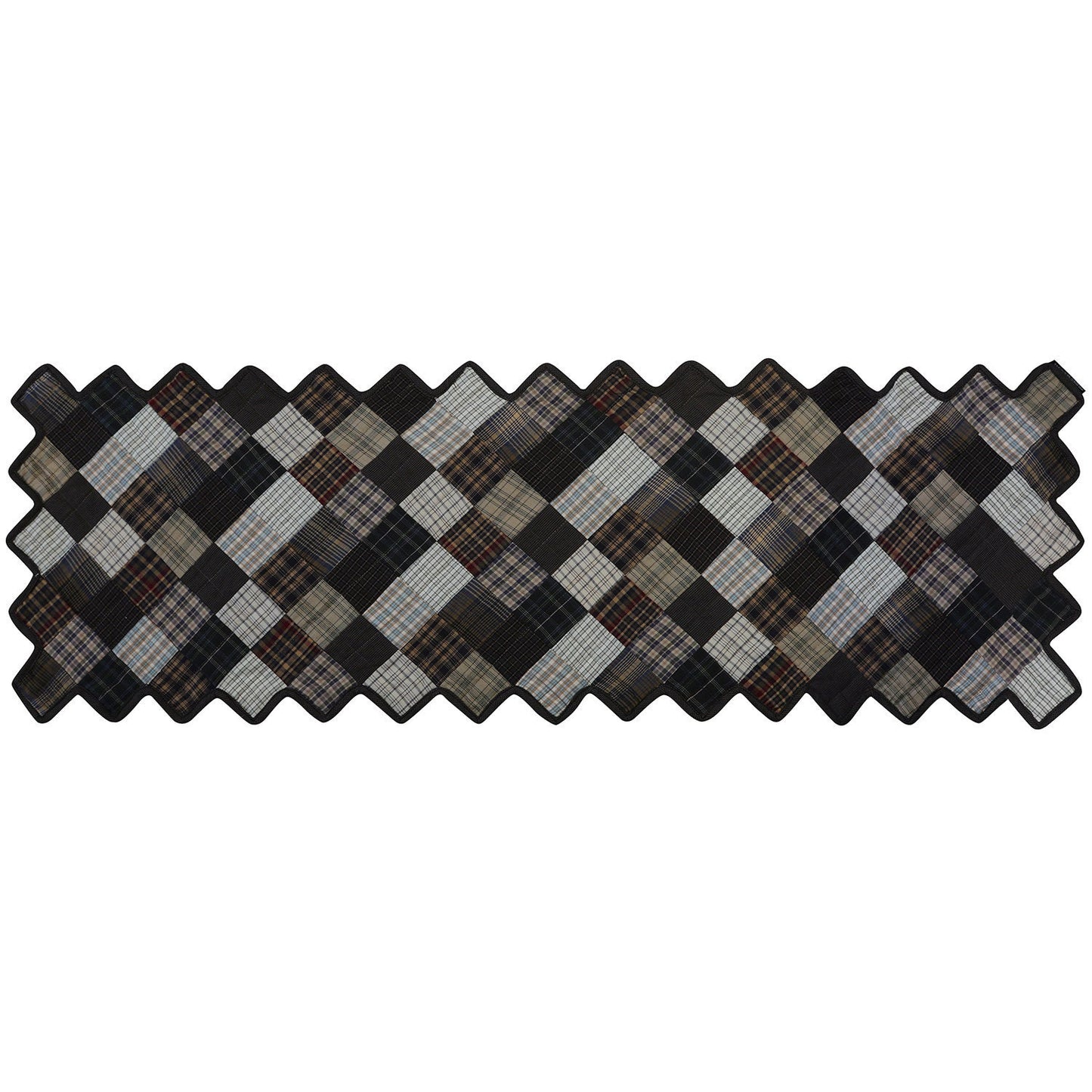 Quilted Table Runner & Toppers Patchwork country fashion Farm Mix plaid by HOME HEART Brands(Made in India)