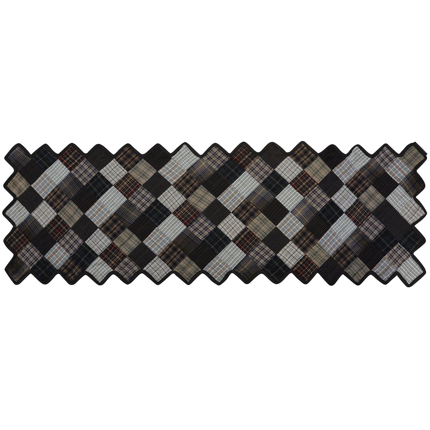 Quilted Table Runner & Toppers Patchwork country fashion Farm Mix plaid by HOME HEART Brands(Made in India)