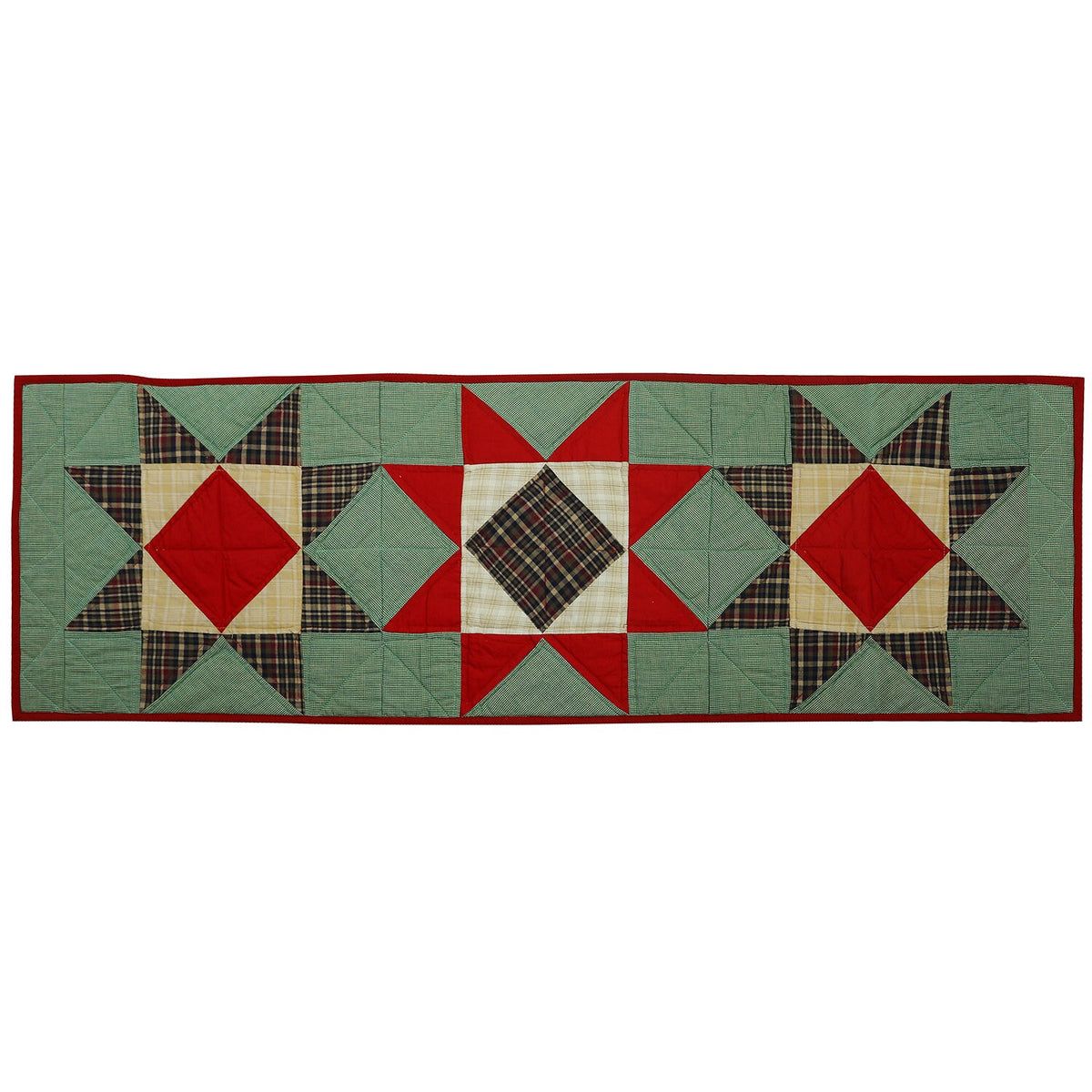 Quilted Table Runner & Toppers patchwork Rising Country Star by HOME HEART Brands (made in INDIA)