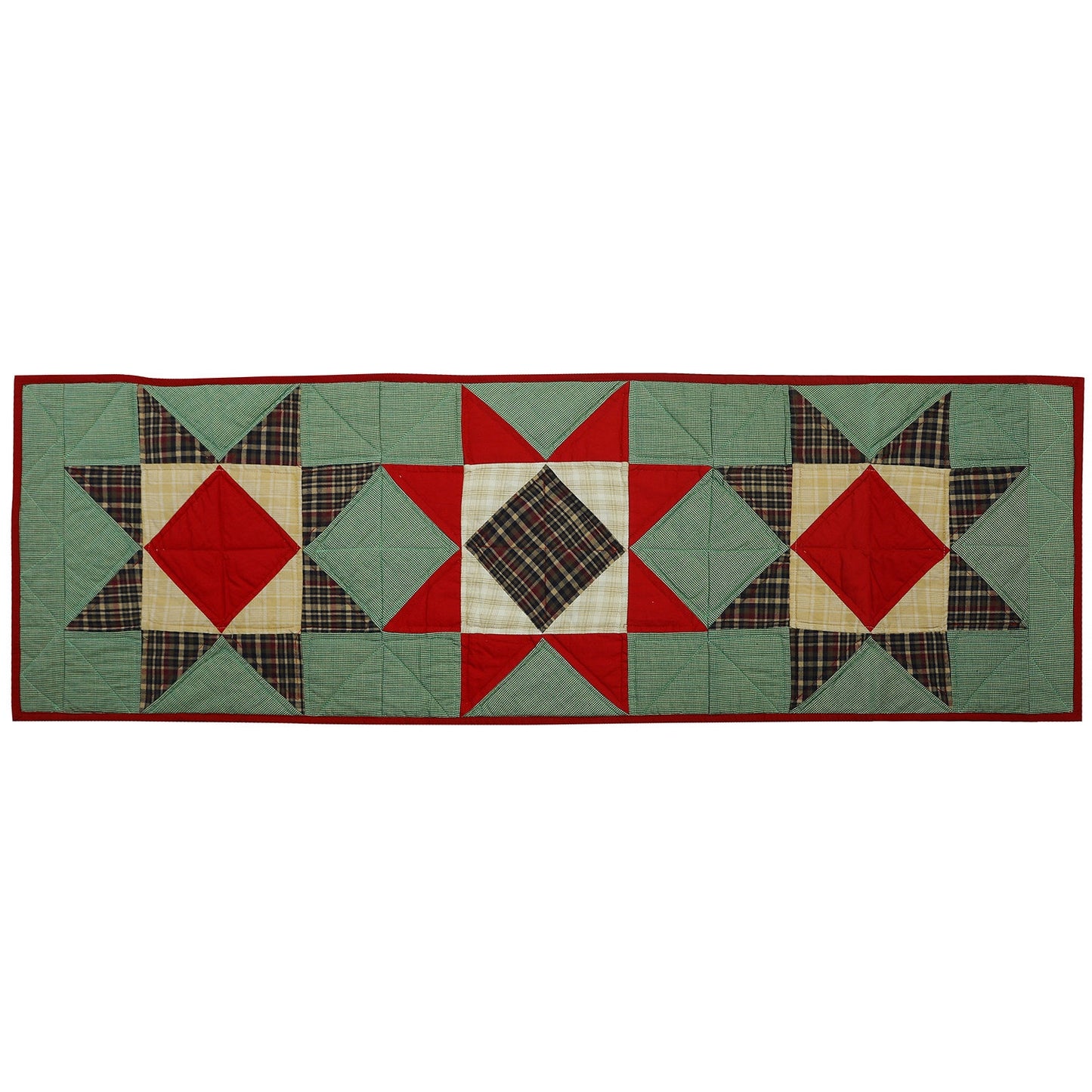 Quilted Table Runner & Toppers Rising Country Star plaid fabric  by HOME HEART Brands(Made in India)