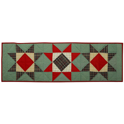 Quilted Table Runner & Toppers Rising Country Star plaid fabric  by HOME HEART Brands(Made in India)