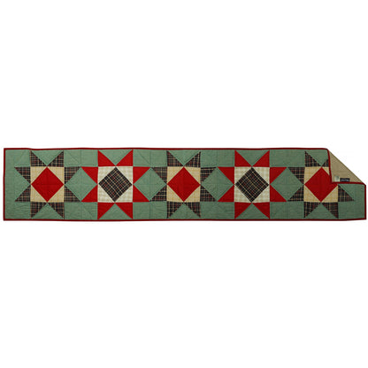 Quilted Table Runner & Toppers Rising Country Star plaid fabric  by HOME HEART Brands(Made in India)