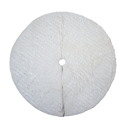 Christmas tree skirt classic micro ivory Velvet Quilted Thick Double Layer by HOME HEART Brands