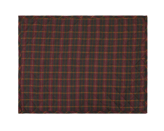 Quilted PLACEMAT Burgundy Green Country Plaid 14"X19" by HOME HEART Brands/Tablemat