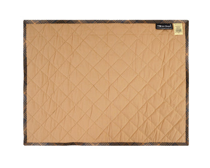 Quilted PLACEMAT Blue Beige Country Plaid 14"X19" by HOME HEART Brands/Tablemat