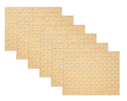 Quilted PLACEMAT beige Country Plaid 14"X19" by HOME HEART Brands/Tablemat
