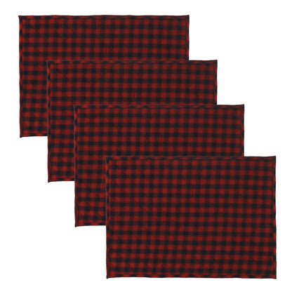 Quilted PLACEMAT Black/red buffalo Country Plaid Country Plaid 14"X19" by HOME HEART Brands/Tablemat