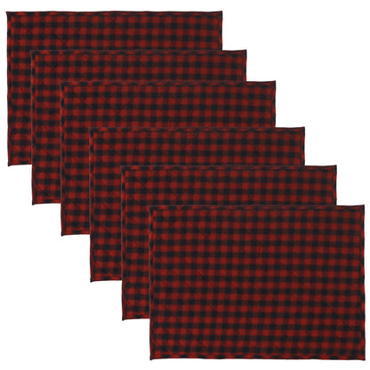 Quilted PLACEMAT Black/red buffalo Country Plaid Country Plaid 14"X19" by HOME HEART Brands/Tablemat