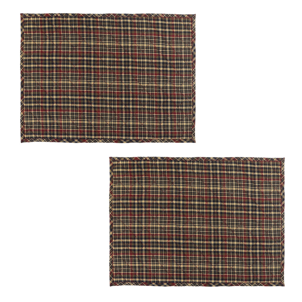 Quilted PLACEMAT multi Country Plaid Country Plaid 14"X19" by HOME HEART Brands/Tablemat