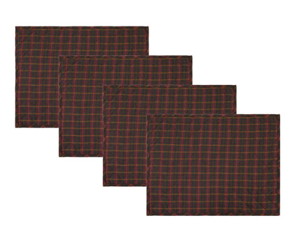 Quilted PLACEMAT Burgundy Green Country Plaid 14"X19" by HOME HEART Brands/Tablemat