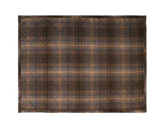 Quilted PLACEMAT Blue Beige Country Plaid 14"X19" by HOME HEART Brands/Tablemat
