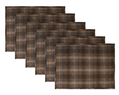 Quilted PLACEMAT Blue Beige Country Plaid 14"X19" by HOME HEART Brands/Tablemat