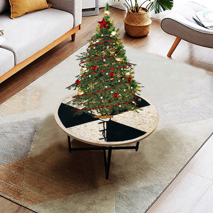 Christmas tree skirt 36" round Micro Velvet green with Gold Embroidered silk fabric Thick Double Layer by HOME HEART Brands