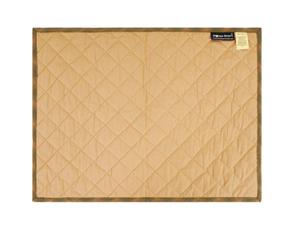 Quilted PLACEMAT / Table mat green gold plaid green accent Country Plaid 14"X19" by HOME HEART Brands(Made in India)