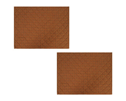 Quilted PLACEMAT Country Cabin brown Plaid 14"X19" by HOME HEART Brands/Table mat(5924)