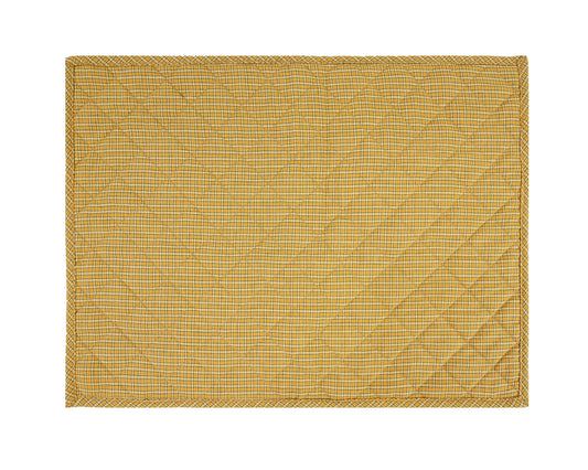 Quilted PLACEMAT pumpkin yellow  Country Plaid 14"X19" by HOME HEART Brands/Tablemat