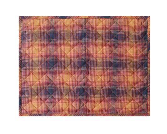Quilted PLACEMAT Country fall colorful Plaid 14"X19" by HOME HEART Brands/Table mat(5926)