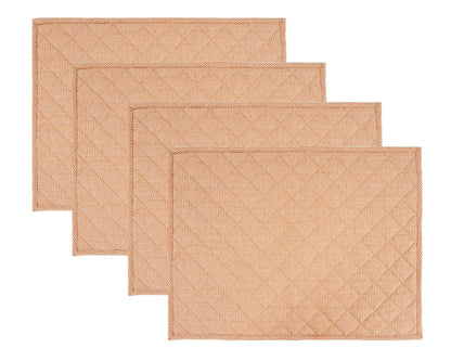 Quilted PLACEMAT Ginger bread light brown Plaid 14"X19" by HOME HEART Brands/Table mat(5927)