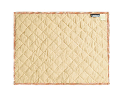Quilted PLACEMAT Ginger bread light brown Plaid 14"X19" by HOME HEART Brands/Table mat(5927)
