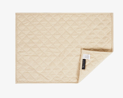 Quilted PLACEMAT ivory gingham Country Plaid 14"X19" by HOME HEART Brands/Table mat(5944)