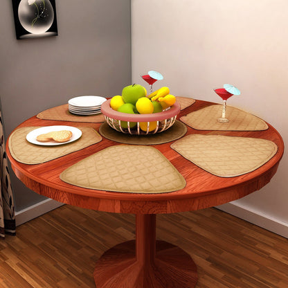 Wedge quilted placemat ,Trivet, pot holder, table mat beige duck cotton reversible by HOME HEART Brands( Made in India)