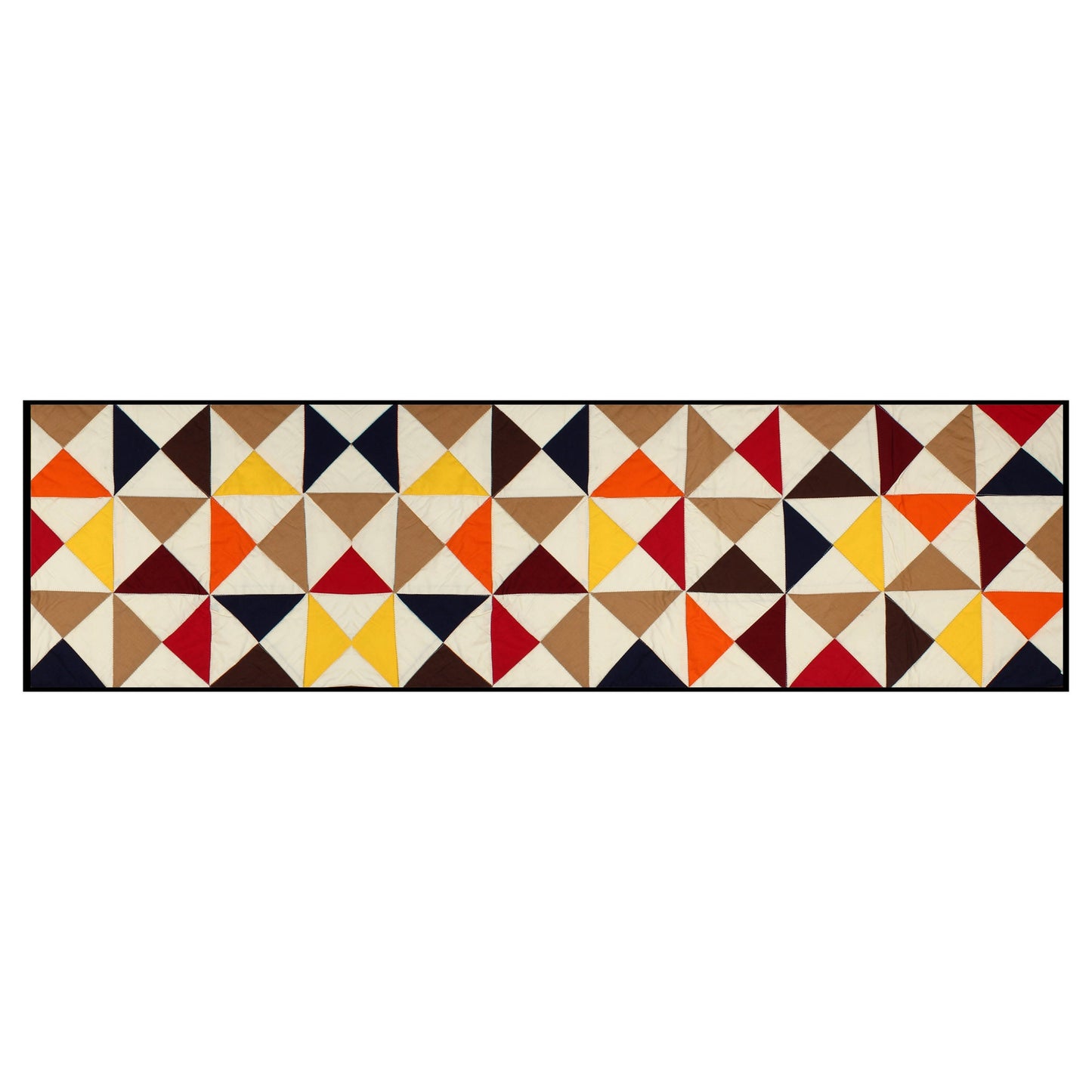 Quilted Table Runner, country Kaleidoscope multi color by HOME HEART Brands (Made in India)