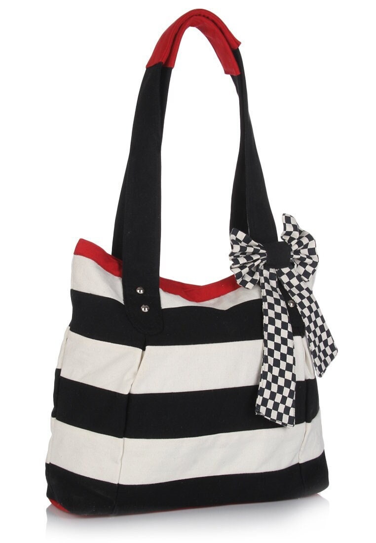 Hand bag duck cotton canvas bag hand crafted bow FRANCES bag by HOME HEART Brands(Made in India)
