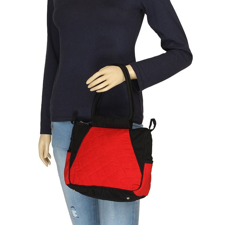 Women's canvas hand bag duck cotton Cute & classic by HOME HEART Brands (made in INDIA)