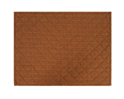 Quilted PLACEMAT Country Cabin brown Plaid 14"X19" by HOME HEART Brands/Table mat(5924)